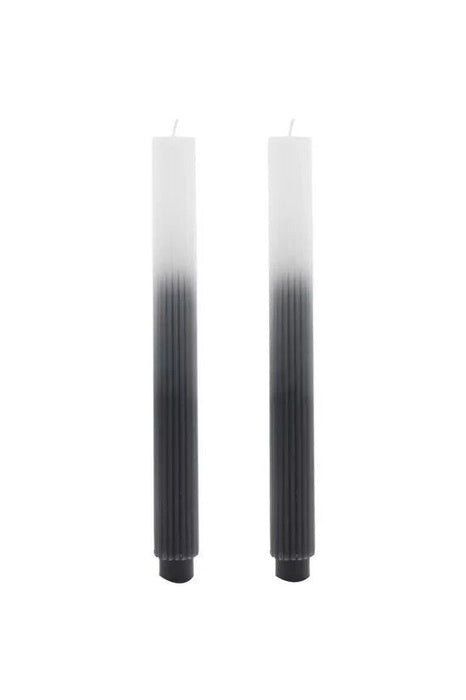 Hestia Taper Candles Charcoal Ombre Set of 2