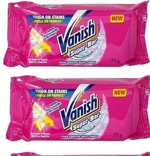 Vanish Super Soap Bars Multi Fabric Stain Remover 75g x2