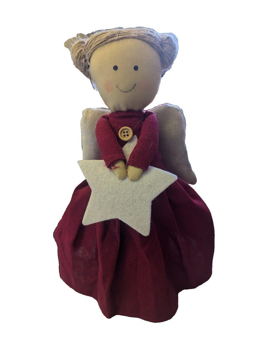 vintage christmas angel figurine fabric