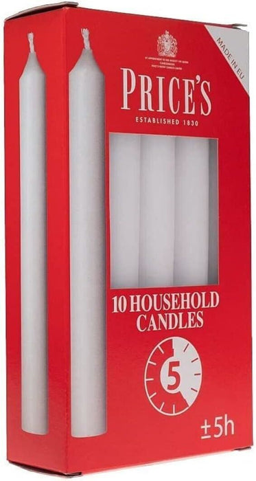 Prices Household Candles 2cm White 5 Hours Long Burning Time 10-120 Pack Cadles