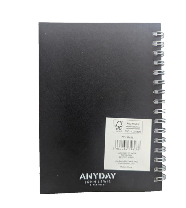 Black Small Notebook John Lewis A6