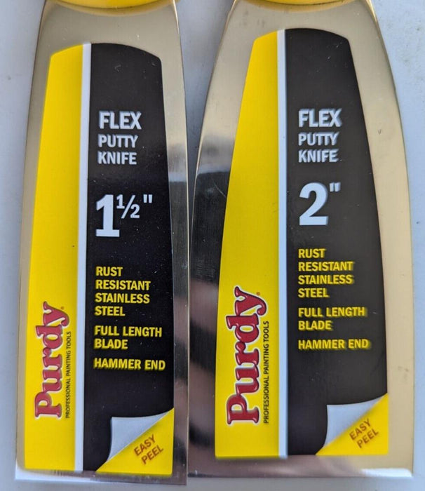 2 x Purdy Decorators Flex Putty Filler Knife - 1.5” and 2"