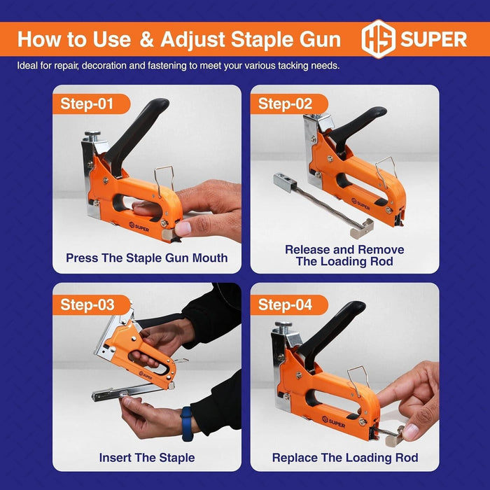 HS Super 3 in 1 Heavy Duty Staple Gun