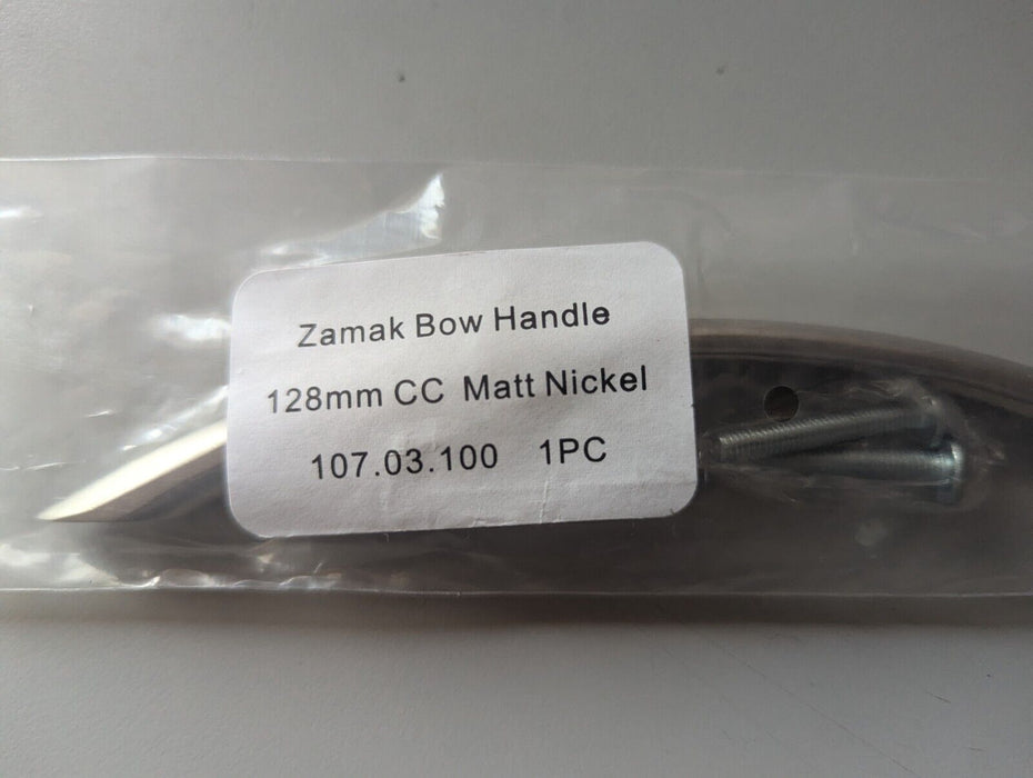 Zamak Bow Handle 128mm CC Matt Nickel