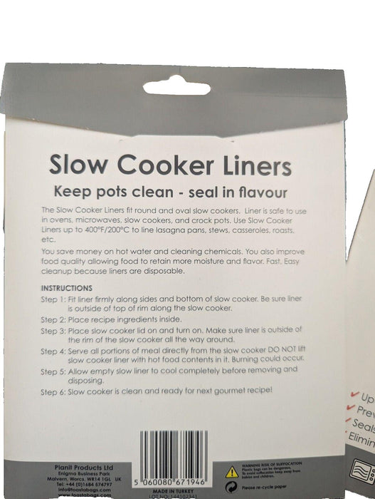 Slow Cooker Liners x3  5 packets per 1 (15 total)