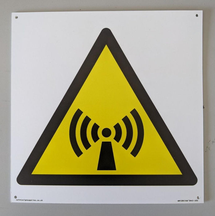 Warning Non Ionising Radiation sign 200mm x 200mm x 1mm PVC