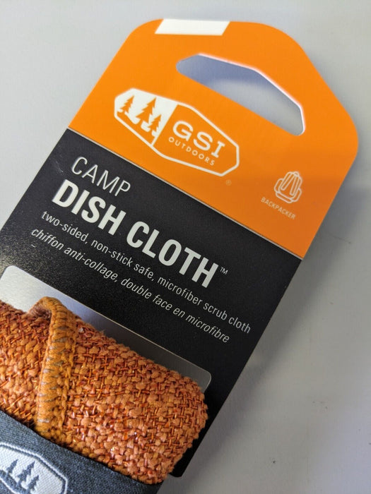 GSI Outdoors Camp Dish Cloth 8.8”x8.8” 2 Sided Non-stick Safe Microfiber Scrub