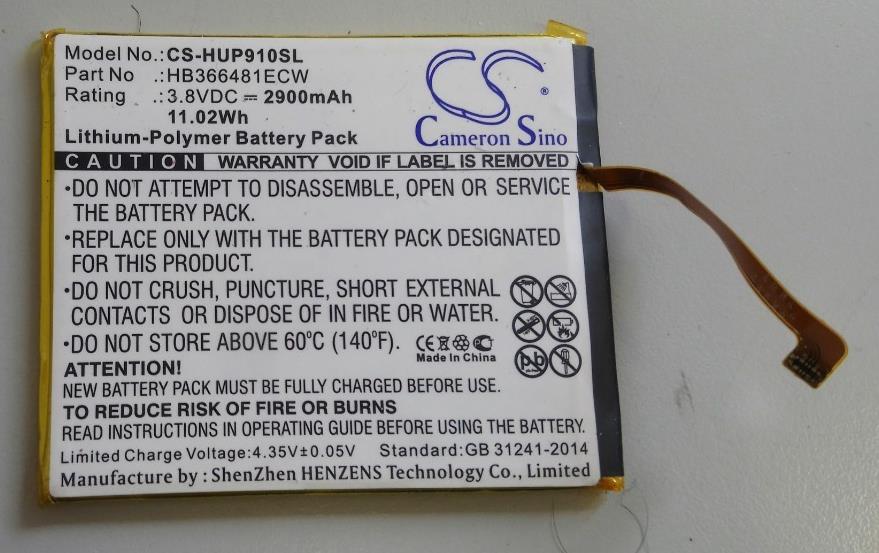 CS-HUP910SL Battery 2900mAh For Huawei 6 2018 Dual SIM, 6 2018 Dual SIM LTE, 6X