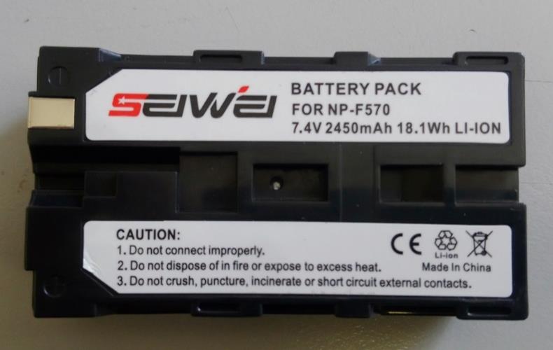 Seiwei NP-F570 Rechargeable Li-ion Battery For Sony NP-F550 NP-F570 2450mAh