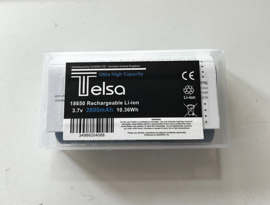 2 Pack Telsa Ultra High Capacity 18650 3.7v 2800mAh 10.36Wh Made In Swindon UK