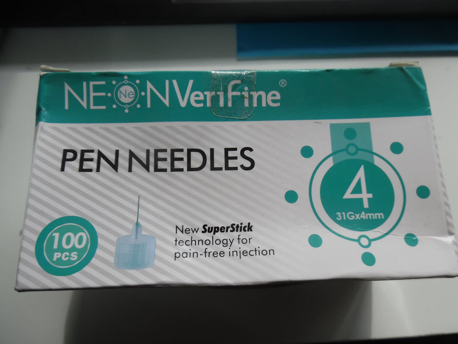 Neon Verifine Pen Needles 100pcs 31G x 4mm