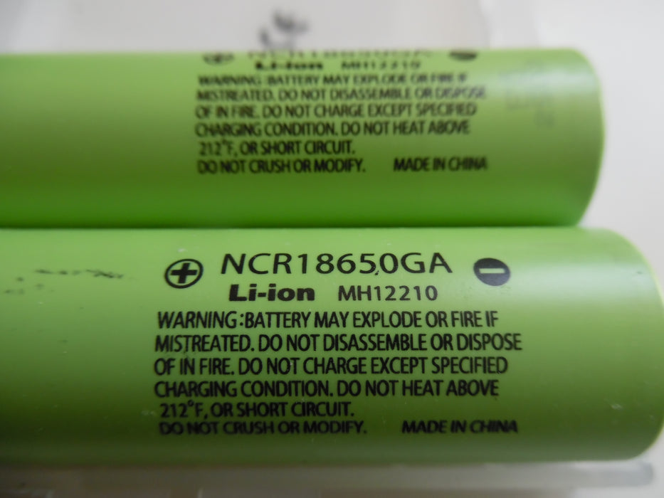 NCR18650B Green Li-Ion 18650 Rechargeable Batteries - 3.7 V 3400 mAh Lithium cells