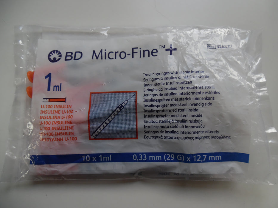 BD Micro-Fine + 12.7mm Sterile Insulin Syringes 29G, 10 x 1ml