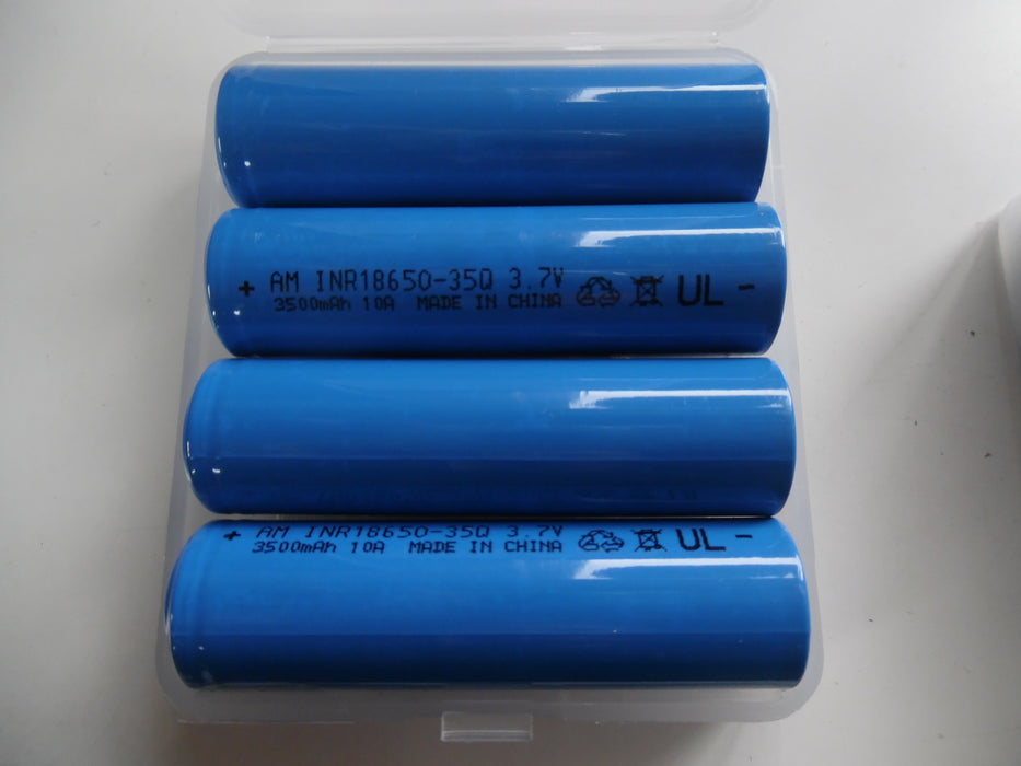 INR18650 4 x pack 3.7v batteries button top 35Q