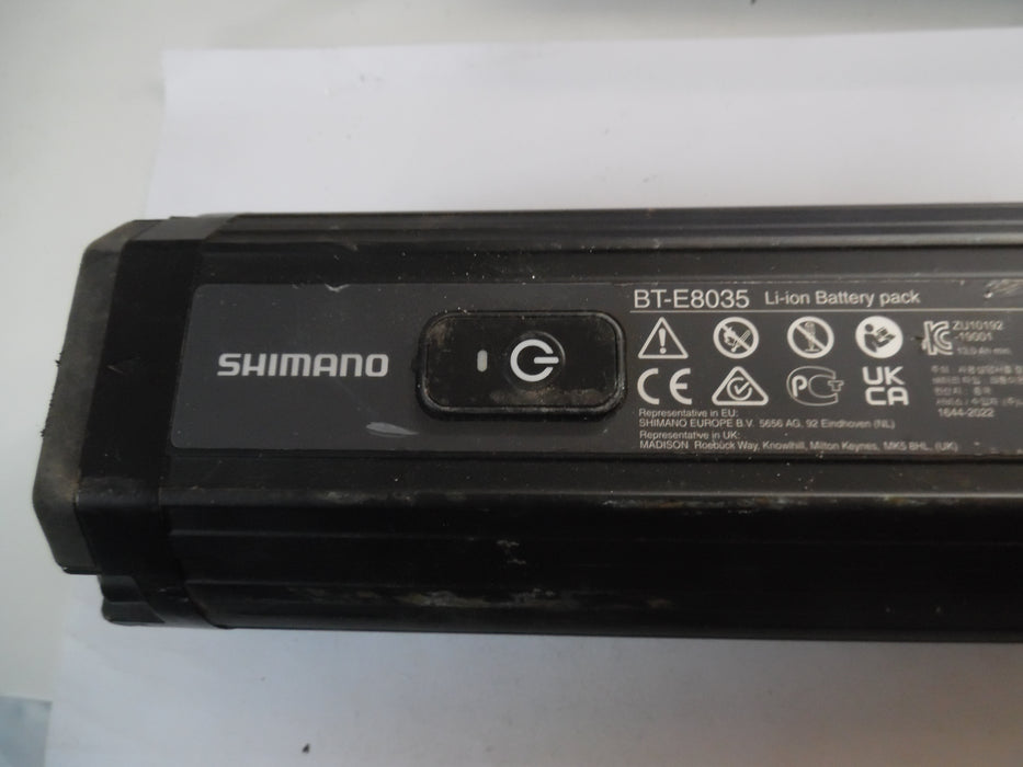 Used Shimano STEPS BT-E8035 Frame Down Tube Intergrated Mount Battery Black - 504 WH