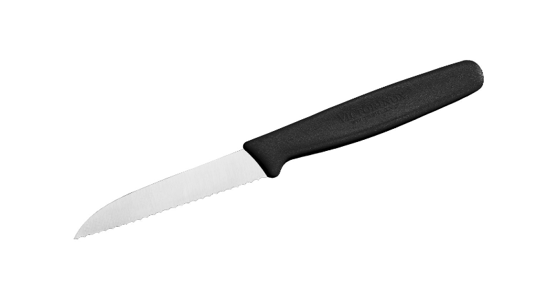 Victorinox Paring Knife, 8cm (3 1/4) - Straight, Serrated Edge - Black