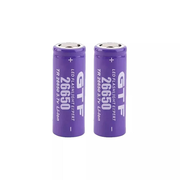 26650 3.7V Li-ion Rechargeable Battery For LED Flashlight Charger 2pcs