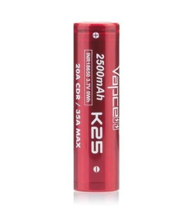 Vapcell K25 - 18650 Battery - 2500mAh - 20A