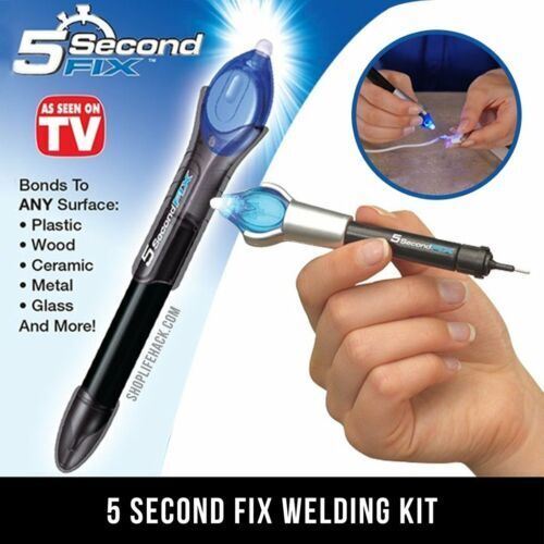 5 Second UV Light Fix Liquid Plastic Welding Compound Glue Repair Pen Tool UK