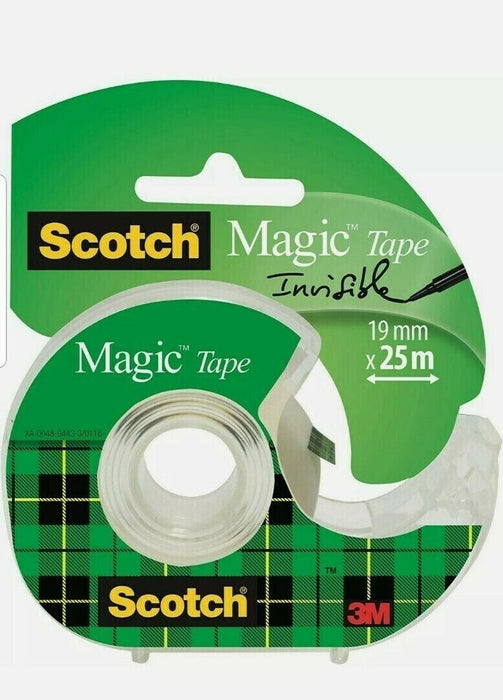 3M Scotch Magic Tape & Dispenser 19MM X 25M Refillable Invisible Sellotape