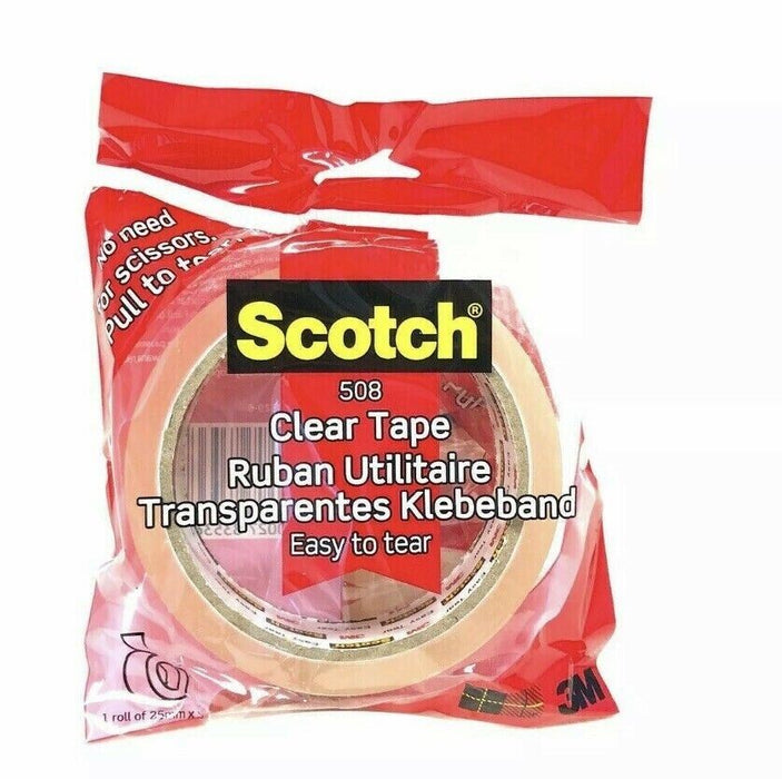 3M Easy Tear Tape Sellotape Scotch 100m Clear Sticky Tapes Transparent 1 roll