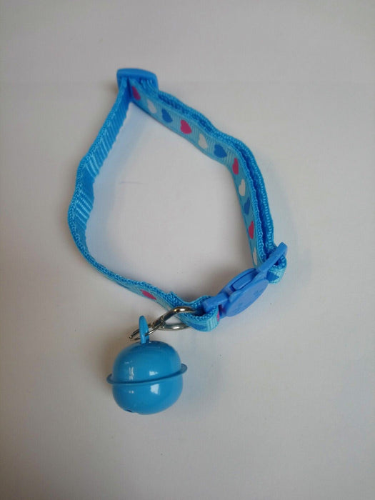 Blue Cute Cat Kitten Collar With Bell Safety Release Adjustable Pet Collar