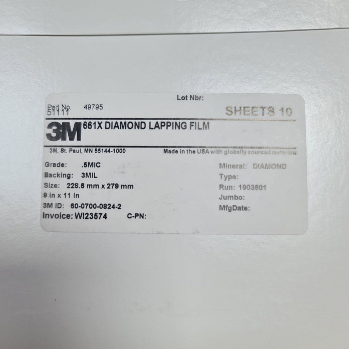 3m diamond lapping film 661x 51111 10 sheets 9 in x 11 in, Sharping tools