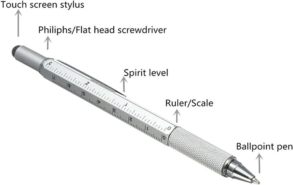 5 in 1 Gadget Pen Multi Tool Pen Spirit Level Ruler Screwdriver Gift Fathers Day