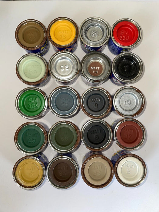 20 Tins of 14ml Assorted Revell Email Color Acrylic Enamel Model Paint