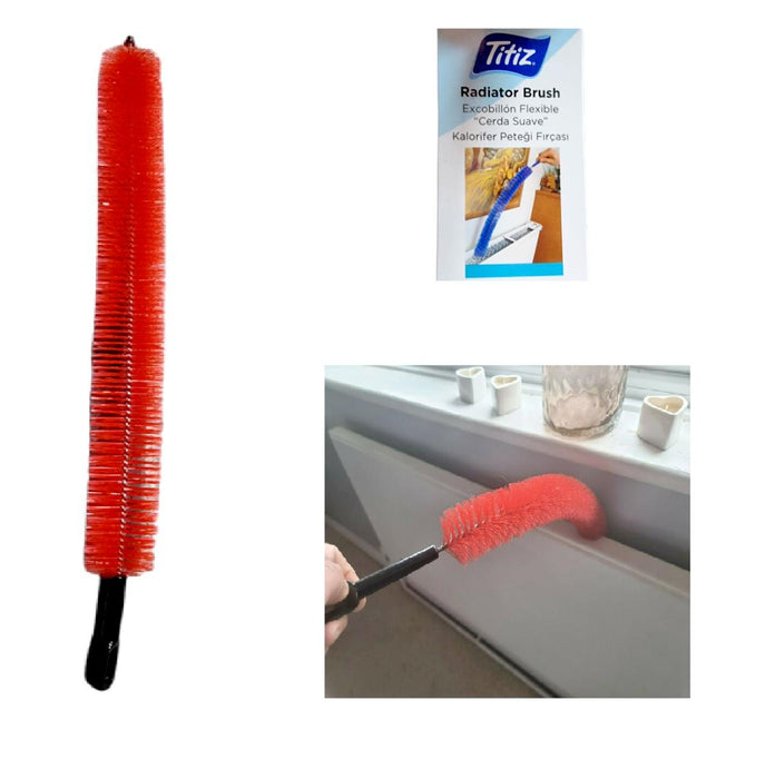 2x Long Flexible Radiator Brush 70cm Heater Bristle Dust Cleaning Cleaner