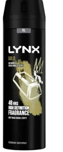 1x Lynx XL Gold Bodyspray pack of 2 48 hours of odour-busting zinc oud 200ml