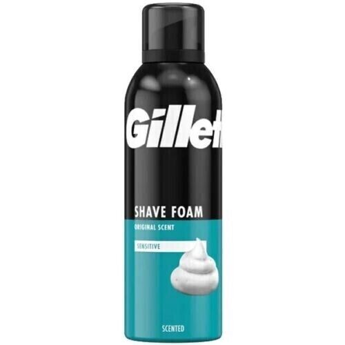 2X Gillette Classic Shaving Foam For Mens Sensitive Skin 200ml