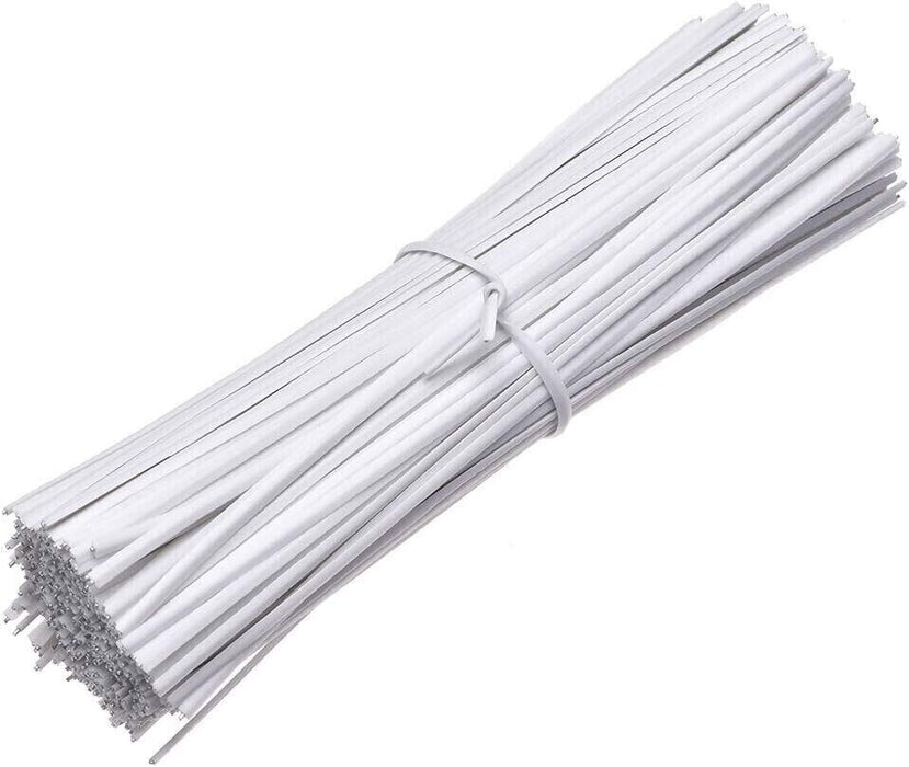 1000x White Twist Strips, twistbands  100mm/4inch for craft, gardening, packing