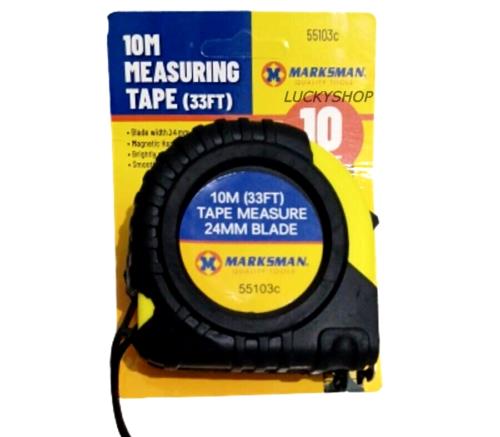 10m Retractable Measuring Tape Metal Power Grip Lock Metric 24mm Blade Self Lock