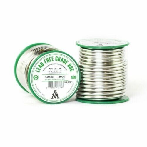 AIM Lead Free Solder Wire 500g 99C 3.25mm Solid Core Potable Water Copper Join