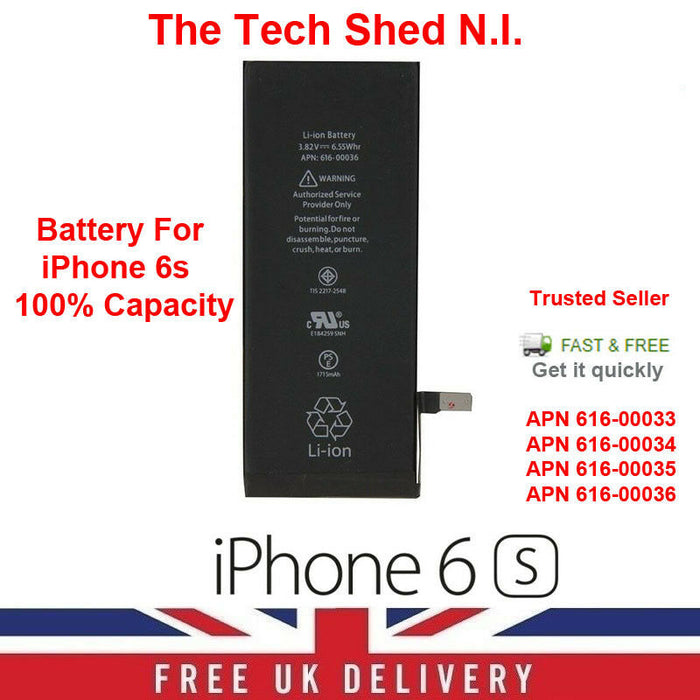 iPhone 6s 100% Capacity 3.82V 6.55Whr APN616-00033 616-00036 OEM NEW Battery