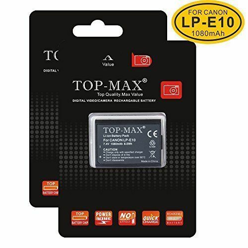 Top-Max 1080mAh Battery For Canon LP-E10 LPE10 LP E10 EOS 1100D 1200D