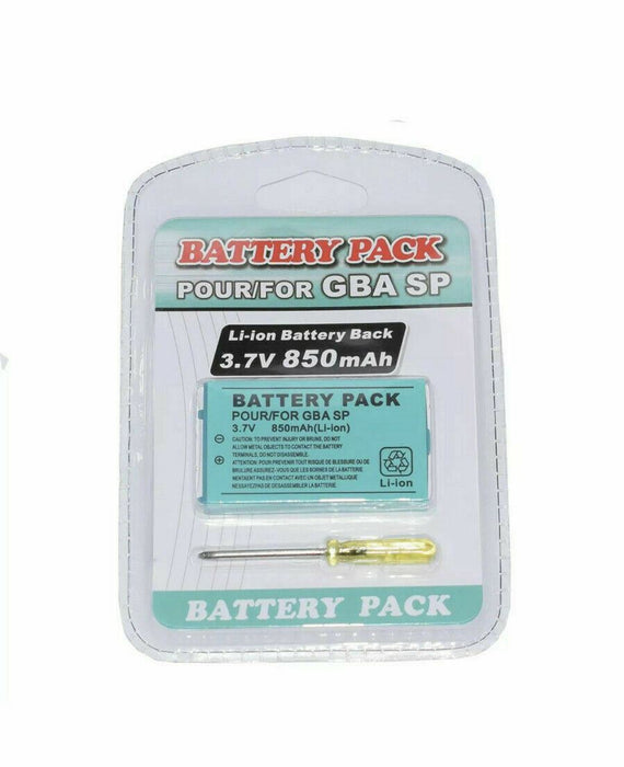 Gameboy Advance SP Replacement Battery High Quality 850mAh Rechargeable + Tool