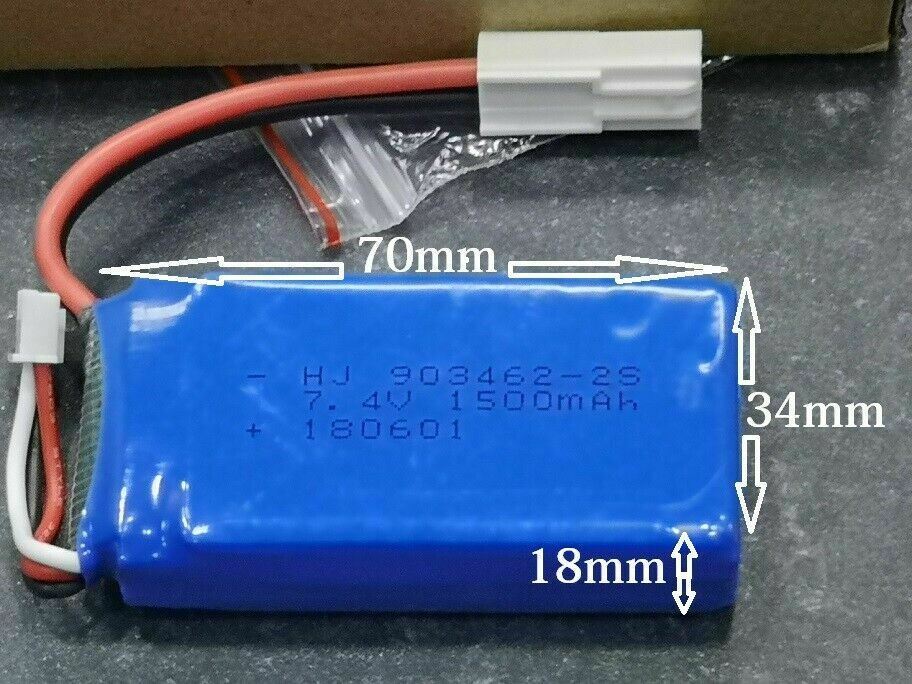 Rechargeable 7.4V 1500mAh Lipo Battery Pack for HJ816 HJ817 903462