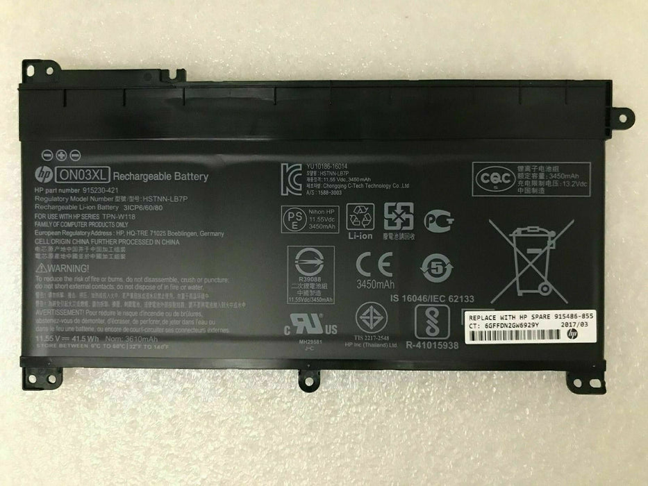 Genuine ON03XL Battery For HP Pavilion M3-U 13.3" TPN-W118 HSTNN-UB6W 915486-855