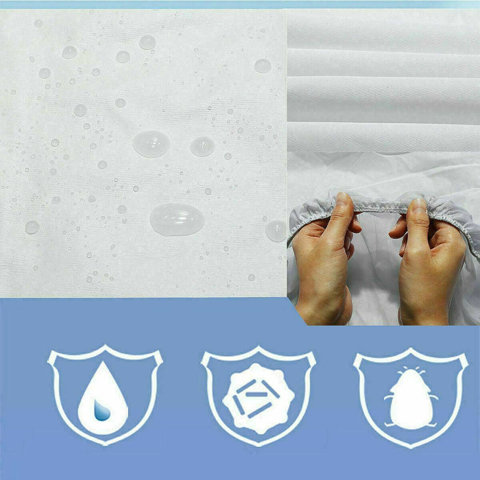 SINGLE Anti Dust Mite Mattress Protector Cover Breathable Fitted Bed Sheet