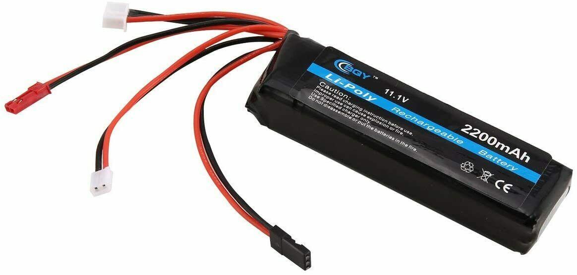 Comomingo BQY 11.1V 2200mAh 8C 3S 1P Lipo Battery JST JR Plug for RC Drone Car B