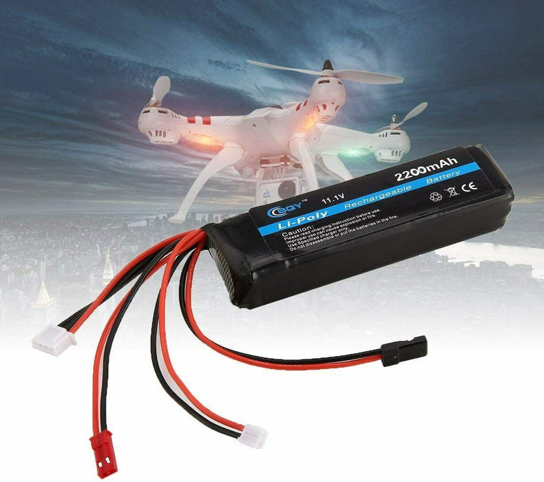 Comomingo BQY 11.1V 2200mAh 8C 3S 1P Lipo Battery JST JR Plug for RC Drone Car B