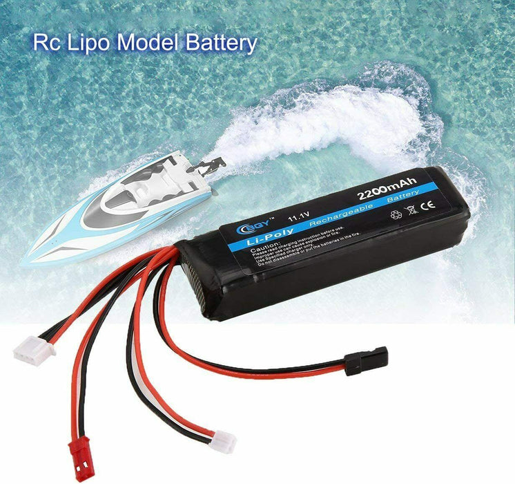 Comomingo BQY 11.1V 2200mAh 8C 3S 1P Lipo Battery JST JR Plug for RC Drone Car B