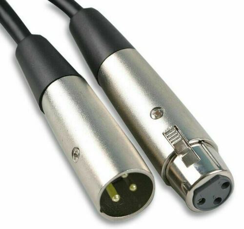 XLR Microphone Cable 1 Meter MALE TO FEMALE LEAD PLUG Mic Patch OFC COPPER 6mm