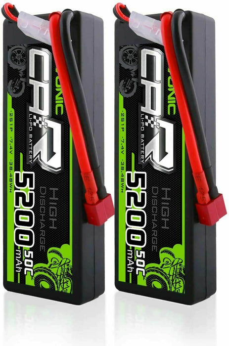 Ovonic 2s Lipo Battery 7.4V 50C 5200mAh RC Lipo Batteries HardCase Dean-Style x2