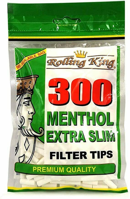 ROLLING KING EXTRA SLIM MENTHOL Cigarette Filter Tips Resealable Bag 600