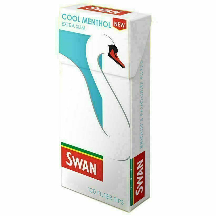 SWAN Extra Slim Filter Tips - Cool Menthol- 120 Filters/Pack - 5 Packs
