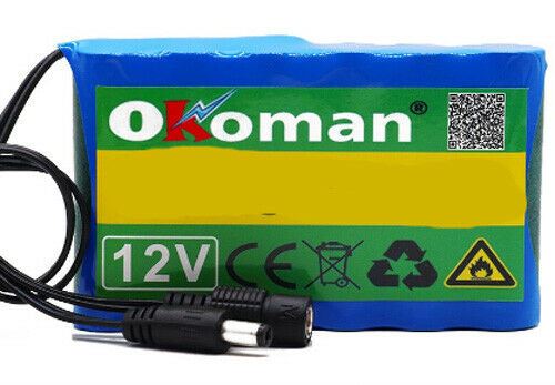 Okoman 12V 20000mah battery Rechargeable Lithium Ion battery pack  DC CCTV