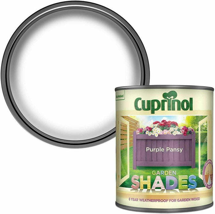 Cuprinol 1L Purple Pansy- Garden Shades Furniture Sheds Fences Wood Paint  -